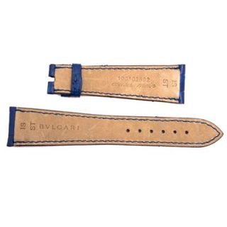   21mm Blue Croco Leather Watch St Strap Bulgari 16mm Buckle