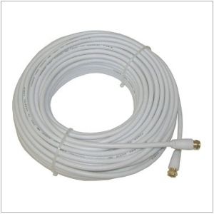 100 White RG6 Coaxial Cable Gold Plated Cable Feet TV Best Quality 