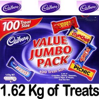 100 Cadbury Treat Size Value Jumbo Party Pack Picnic Cherry Ripe 