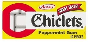 Cadbury Adams Chiclets Peppermint Gum 12 ea x 20PACKS