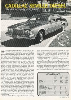 1981 Cadillac Seville Diesel Test Classic Article P63
