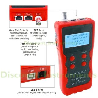 Cable Tester Tracker Phone Line BNC Network Finder USB RJ11 RJ45 Wire 