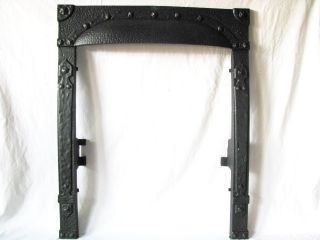 Antique Victorian Cast Iron Cahill Castle Style Fireplace Door Frame 