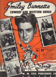 1930s Smiley Burnette Cowboy and Western 52 Sensational Songs Book 