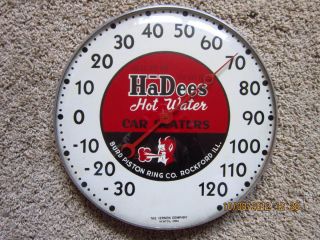    Vintage HaDees Car Heater Burd Piston Ring Thermometer Vernon Co