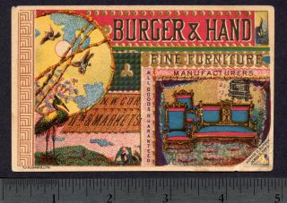1800s Burger Hand Furniture Maker Victorian Trade Card
