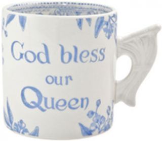 Burleigh Pottery Diamond Jubilee Queen Elizabeth II Mug Blue New 