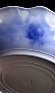 L255 Antique 3 Soup Bowls RARE Flow Blue w H Grindley Grace Pattern 