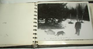Antique Burlingame Photo Album Cat Dog Hand Tinted NY Allegany Vintage 