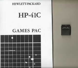 GAMES Module Manual for HP 41C CV CX Calculators