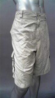 Burnside Mens 40 Comfort Cargo Shorts Khaki Solid Designer Fashion 