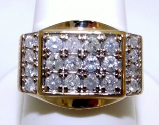 10kt yellow gold gents diamond ring