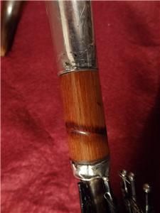 1900 Gentlemans Large Umbrella with Horn Handle & Sterling Silver 