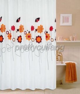 Abstract Sunflowers Butterfly Pictrue Bathroom Fabric Shower Curtain 