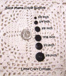 Primitive Raggedy Black Matte 2 Hole Button Doll Eyes