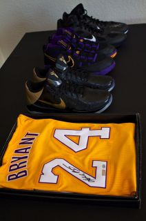   Bryant Autograph Jersey Panini Andrew Bynum Game Worn Shoes Lakers Lot