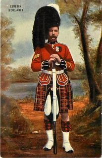 UK British Army Cameron Highlander Scottish Regiment Uniform Artotype 