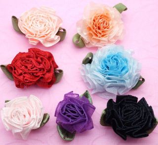 55 Mixed Cabbage Rose Appliques Craft Trim Flower Dolls