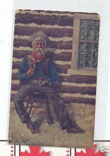Postcard Forty Niner Gold Rush John Innes Log Cabin