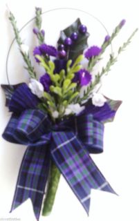 Thistle Heather Buttonhole for Groom Best Man Guests
