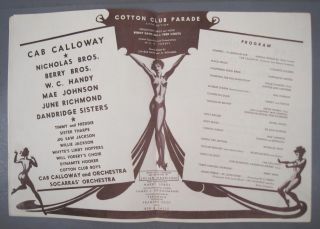 Cab Calloway Signed Autographed 1938 Cotton Club New York Original 