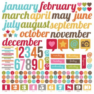   Snap Life Collection 12 x 12 Cardstock Stickers Calendar