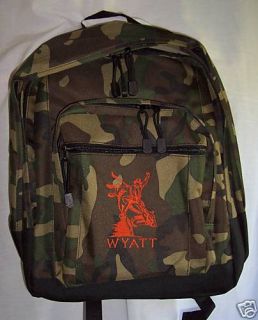 Bull Riding Camo Backpack Rodeo Book Bag Personalized