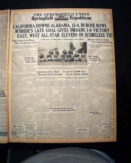 CALIFORNIA GOLDEN BEARS vs. Alabama Crimson Tide ROSE BOWL Win in 1938 