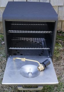 Portable Camping Oven Takes Small Propane Cylinders