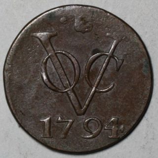 1794 VOC Penny Utrecht Netherlands East Indies Duit Colonial Money 