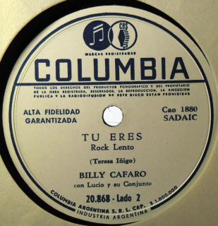 Billy Cafaro Pity Pity Latin Rock 60s 78 RPM Record in Condition 