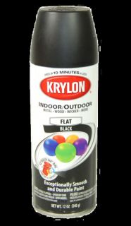 Krylon 51602 Flat Black Color Aerosol Spray Paint Can