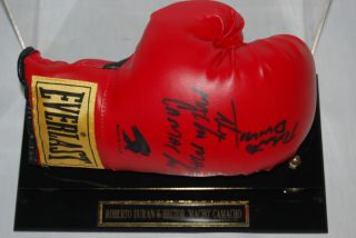   Roberto Duran & Hector Macho Camacho Boxing Glove Champion Fighter