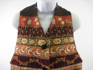 callaghan multi colored embroidered vest size 38