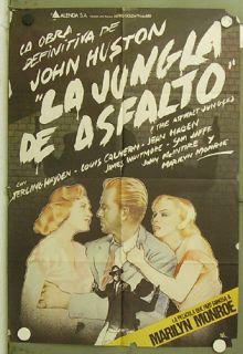 GM69 The Asphalt Jungle Film Noir RARE Monroe 1sh Spain
