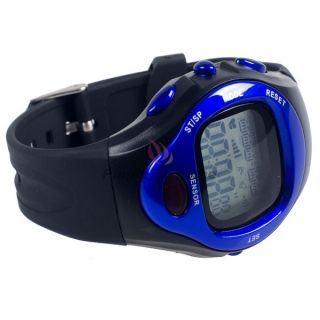 Blue Pulse Heart Rate Monitor Calories Counter Stop Watch H