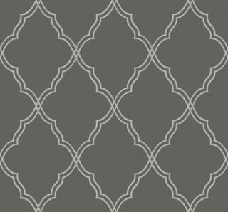 Candice Olson Wallpaper Charcoal Grey Lattice Trellis Textured 