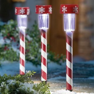 14 Peppermint Stick 3 Candy Cane Solar Light Decorations Christmas 