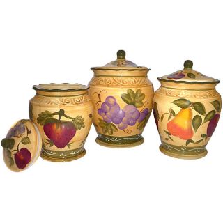   Collection Deluxe Handcrafted 3 Piece Kitchen Canister Set