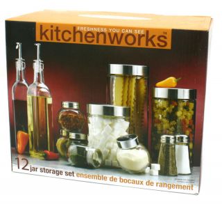 Glass Kitchen Storage Set / Canister Olive Salt Pepper