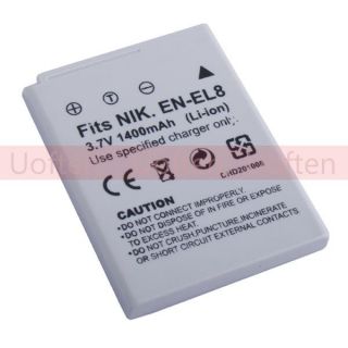   1400mAh EN EL8 ENEL8 Rechargeable Battery for Nikon Camera Camcorder
