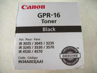 GENUINE OEM CANON GPR 16 9634A003AA BLACK TONER CARTRIDGE BRAND NEW IN 