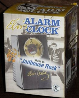   combine shipping elvis jailhouse rock alarm clock doors open as alarm