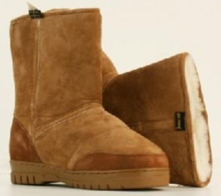 New Old Friend Mens Leather Sheepskin Mukluk Boots Sand
