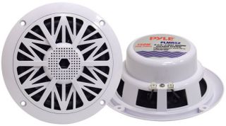 Pair New Pyle PLMR52 150 Watts 5.25 2 Way White Marine Speakers Kit