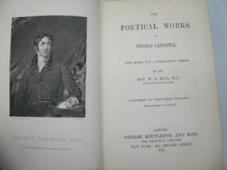 Poetical Works of Thomas Campbell by w A Hill Leather Binding 1867 