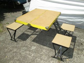 Vintage Handy Table & Chair Camping Set All In One Milwaukee Stamping 