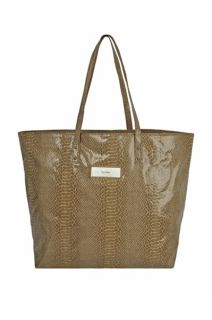 Calvin Klein Tan Snake Shoulder Tote Handbag Purse Bag