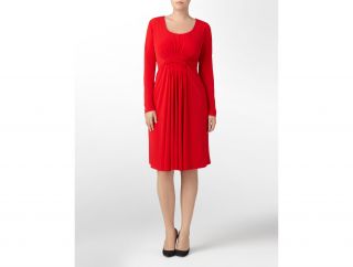 Calvin Klein Woman Long Sleeve Matte Jersey Dress Womens