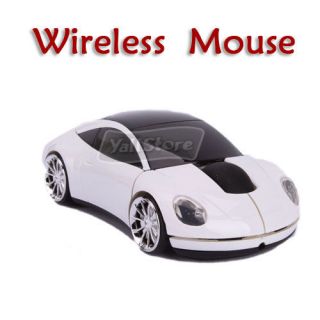 4G Car Wireless Optical Mouse White Mini USB Receiver for PC Laptop 